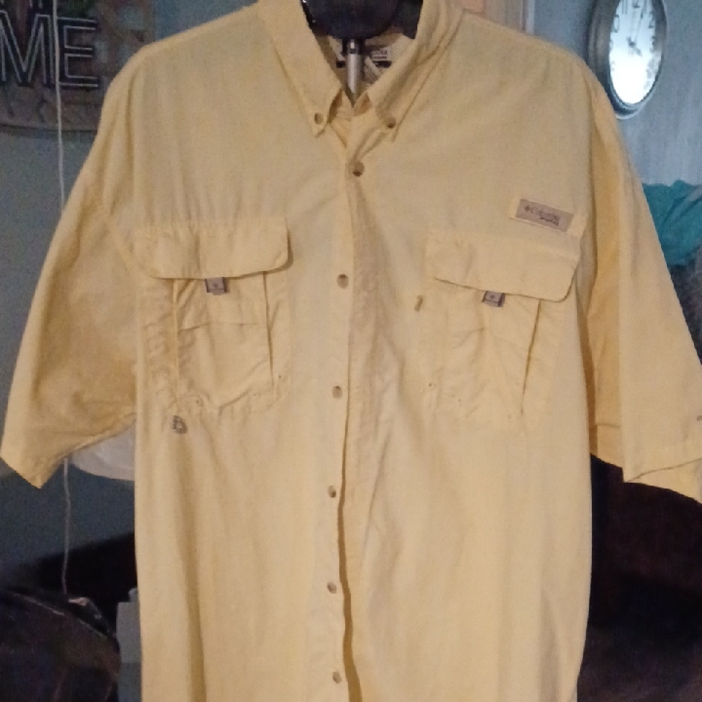 Columbia Sporting Company PGF Short Sleeve Button Down Fishing Shirt Size XL